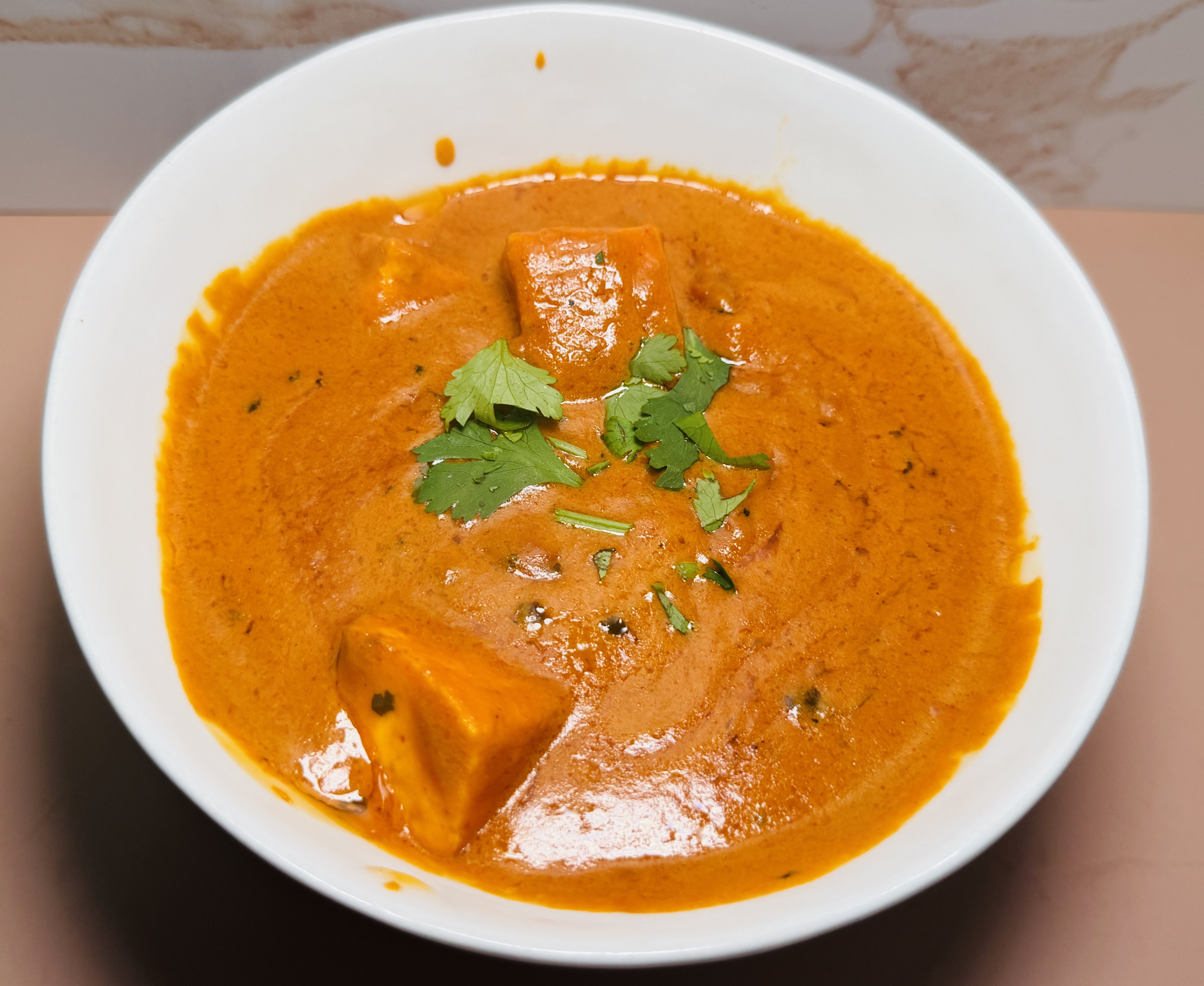 Paneer tikka masala with cottage cheese