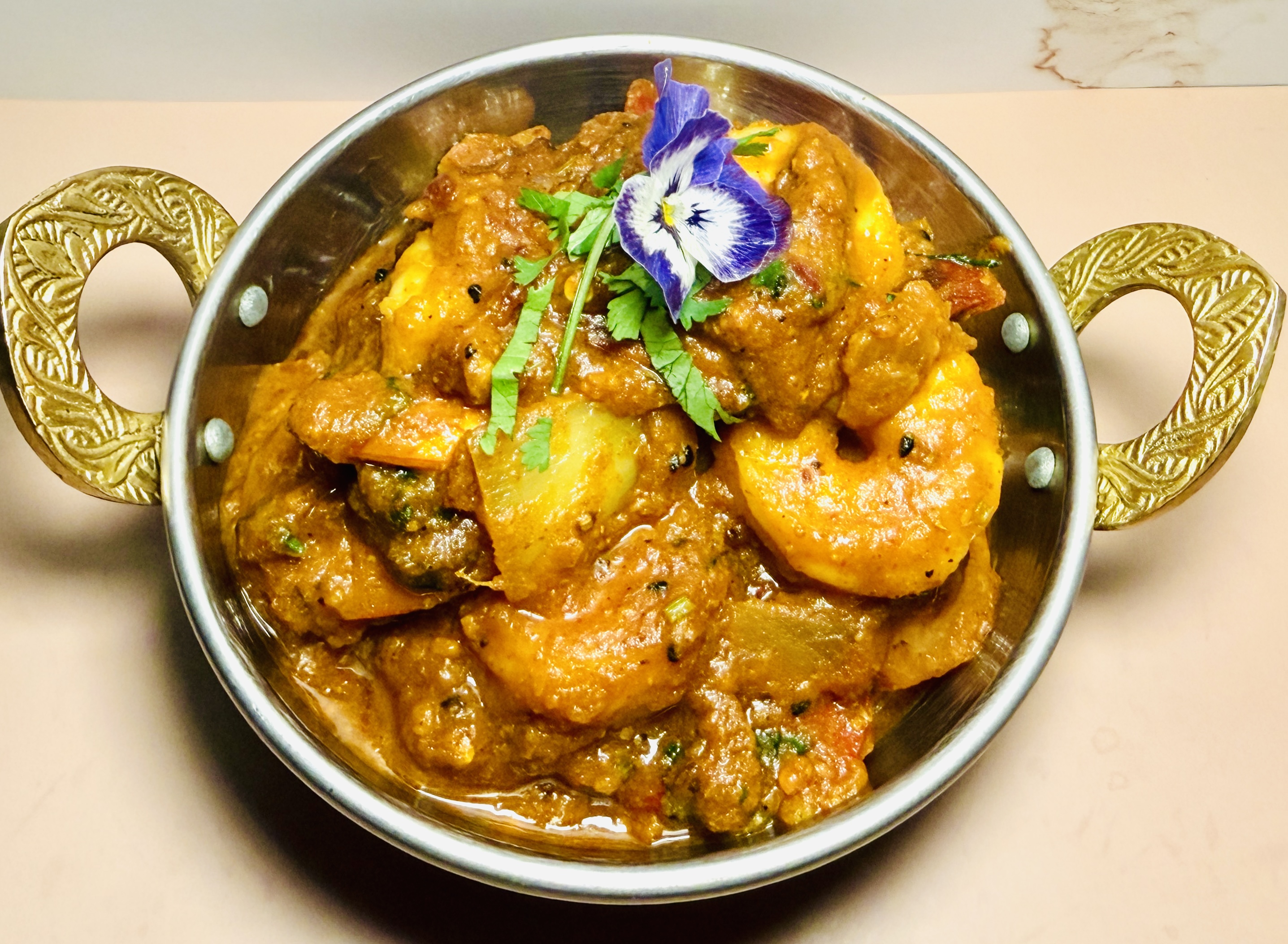 Shrimp kadai curry
