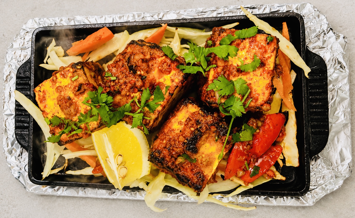 Tandoori paneer skewers grilled